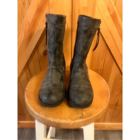 WOMEN'S ROCKET DOG BOOTS SIZE 7 Marble Gray Quilted Vegan w/ Side Zippers - Picture 3 of 6